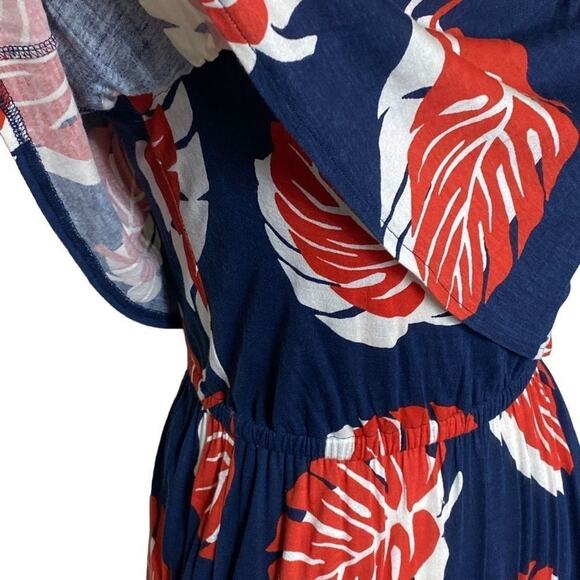 187. Lucky Brand Strapless Maxi Dress - Small - Navy Blue/Orange - Boho Chic - Picture 5 of 12